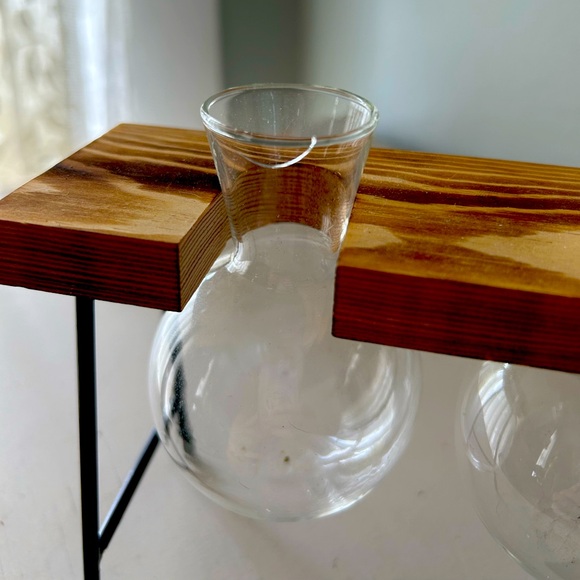 Wood and Glass Plant Holder - Picture 3 of 4